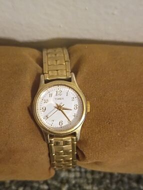 Timex Gold and White Women's Bracelet Watch